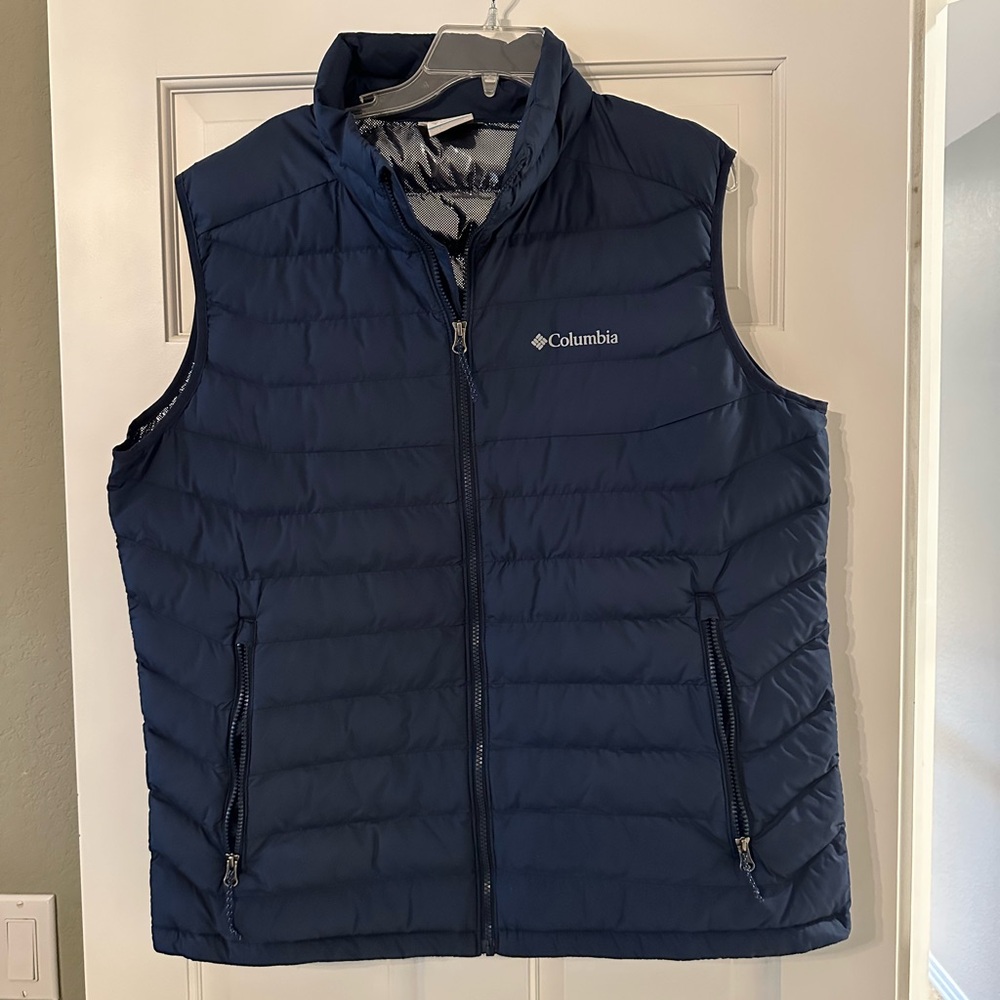 Columbia Dark Blue Quilted Vest Omni-heat